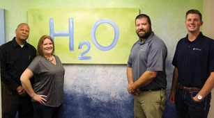 From left: Kevin Billups, Lydia Thacker, Andy Barker and Austin Veach