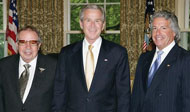 Mitch Lipshultz with President George Bush and son Alfred Lipshultz in the Oval Office, 2008